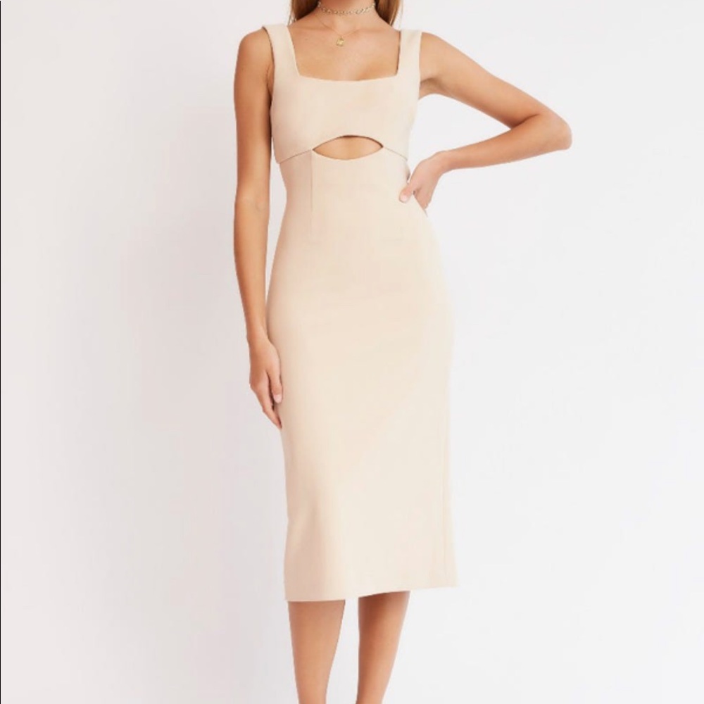 Brand New Finders Keepers Tan Laila Midi Dress